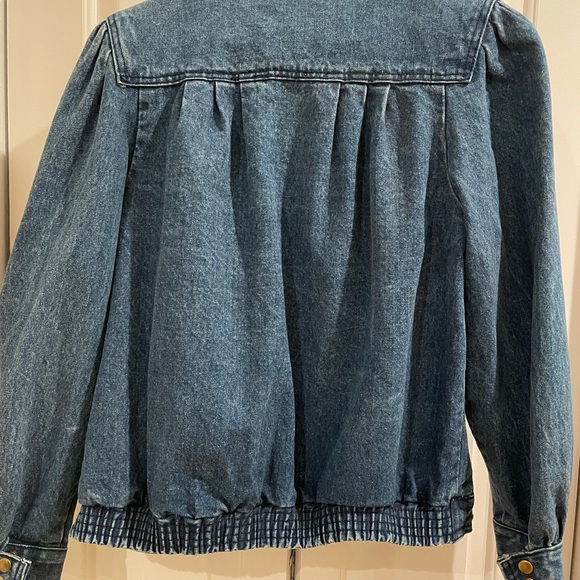 EUC 80’s Vintage Denim Bomber Jacket! Size M - Picture 5 of 6
